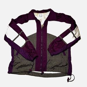 Vintage 90s Wilson Colorblock Windbreaker Women's Size Medium Purple/Gray/White